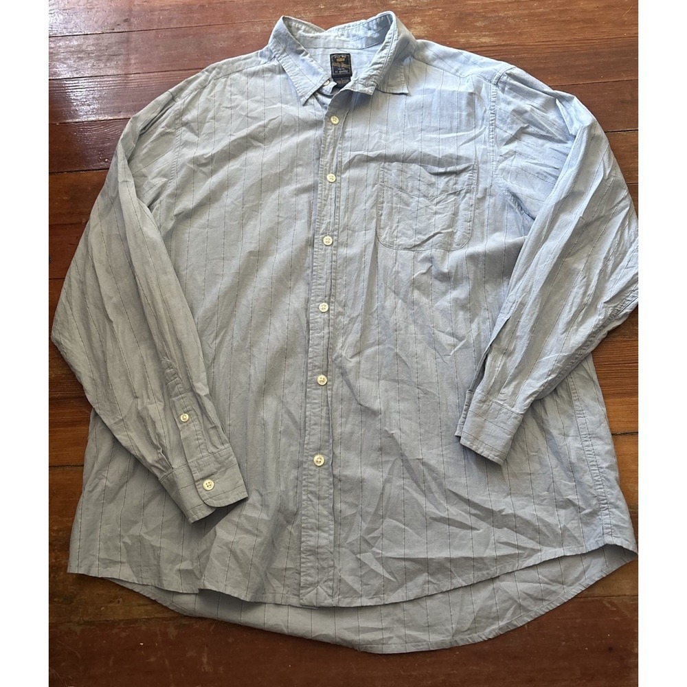 Lucky Brand Men's Shirt Button Down Long Sleeve Size Large Blue Pocket Dress